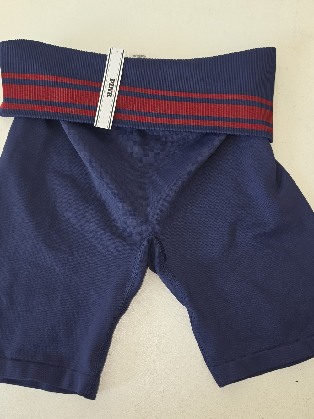 PINK Victoria's Secret Navy Bike Shorts with Red-Accent Waistband